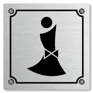 WC ženy, 100x100mm, stříbrná, Kansas